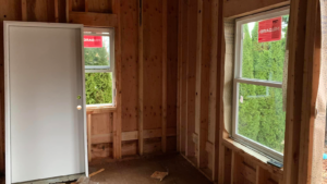 Emerson Contracting NW ADU interior framing door and windows