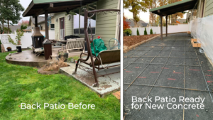 Emerson Contracting NW ADU patio before and after