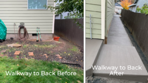 Emerson Contracting NW ADU walkway before and after